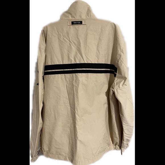 Men’s XL NAUTICA Rain Jacket Cream w/Navy Blue - Picture 2 of 6